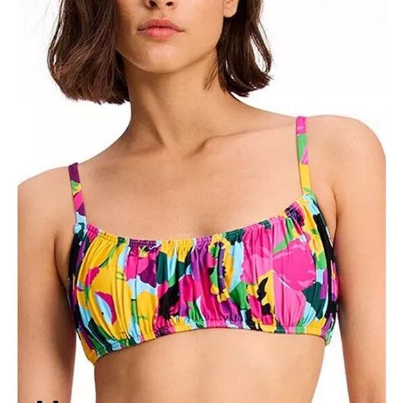 Kate Spade Shirred Bikini Top in Bright Florals, Size XS. NWT! - Picture 1 of 14